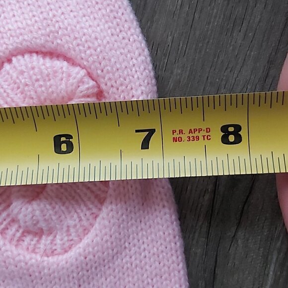 Fami Small Slip On Pink Straw Rope Knit Warm Winter Dog/Cat Sweater - Picture 5 of 8